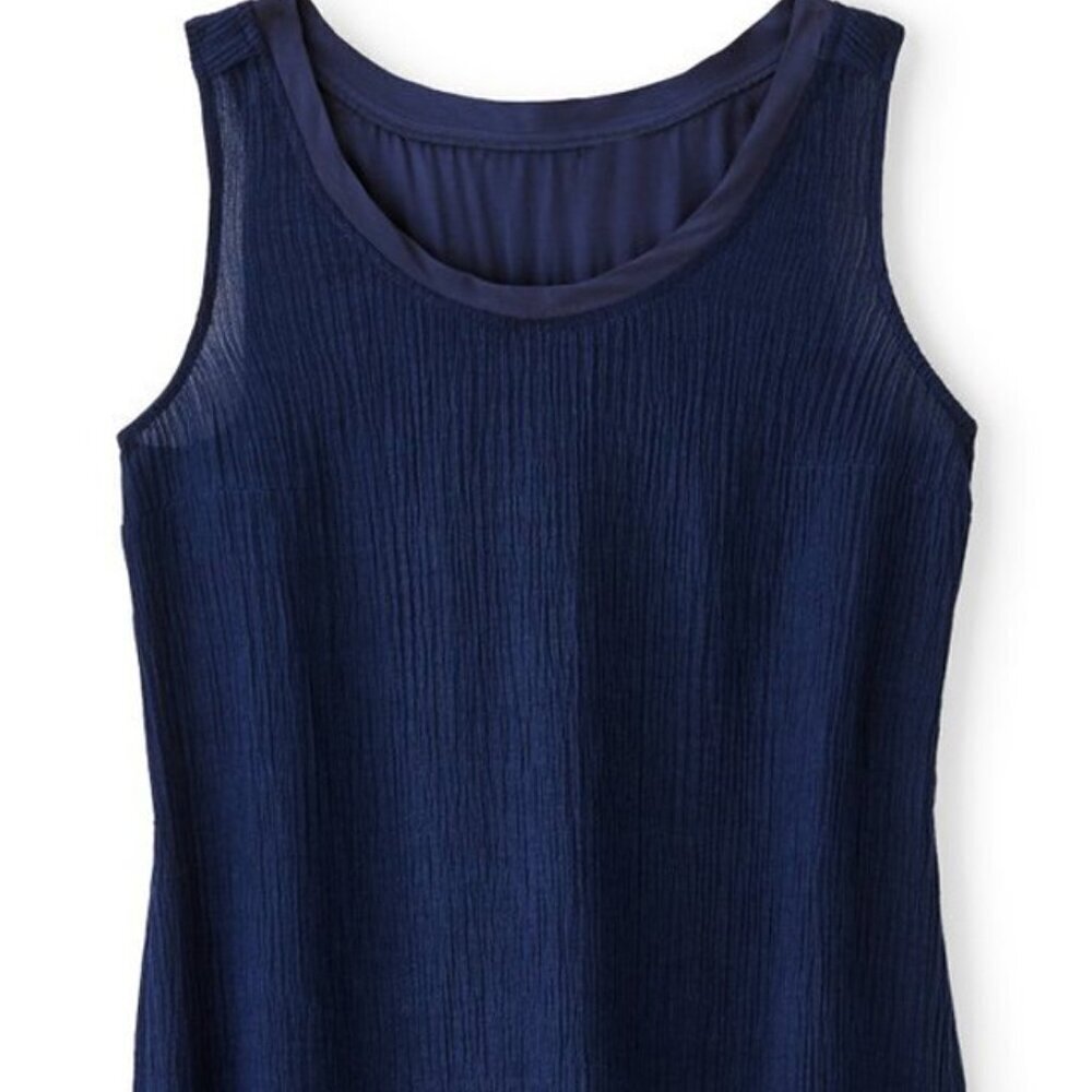 Soft Surroundings Size M Oceo Gauze Tank and Topper Set in Navy Blue NEW! - Picture 5 of 16